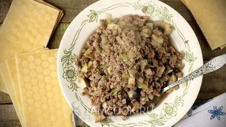 Рецепт лазаний с фаршем и грибами