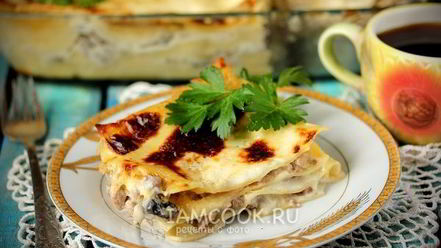 Рецепт лазаний с фаршем и грибами