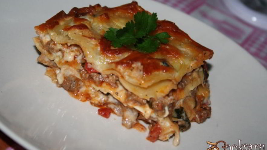 Рецепт лазаний с мясным фаршем и базиликом