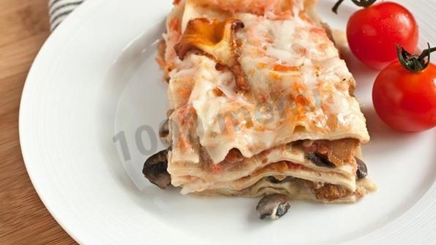 Рецепт лазаний с сыром и грибами