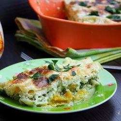 Рецепт Лазаний с тыквой и шпинатом под соусом из рикотты