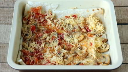 Рецепт ленивой лазанья с грибами