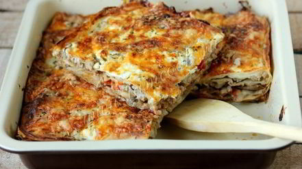 Рецепт ленивой лазанья с грибами
