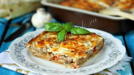 Рецепт ленивой лазанья с грибами