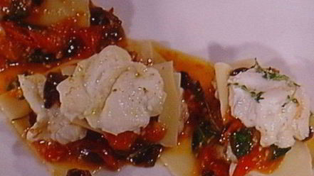 Рецепт рыбной лазанья с оливками