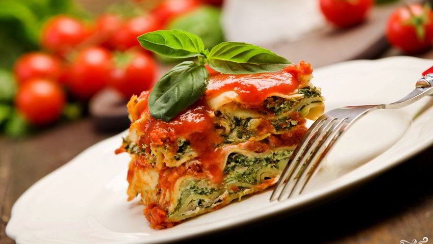 Рецепт вегетарианской лазанья со шпинатом