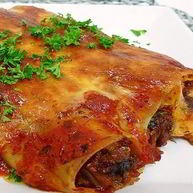 Рецепт Каннеллонь с грибами и фаршем