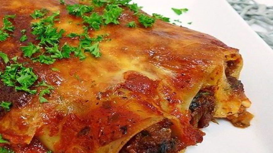 Рецепт каннеллонь с грибами и фаршем