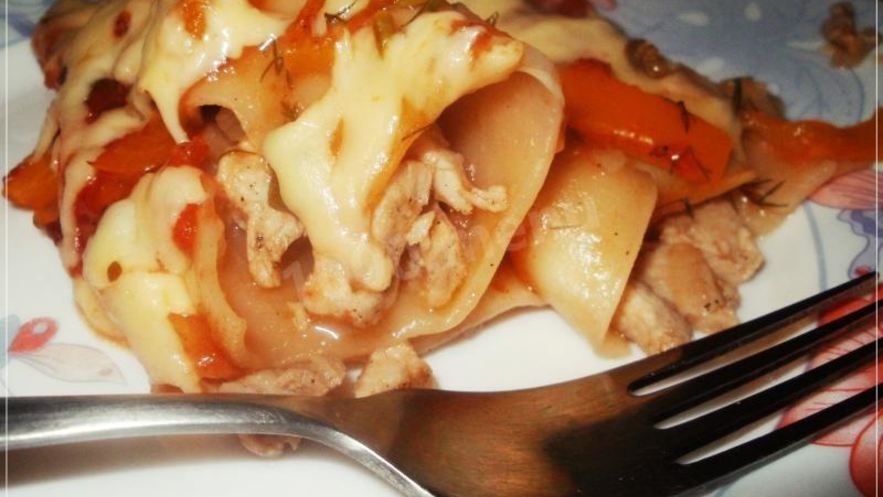 Рецепт каннеллонь с рубленой свининой в соусе