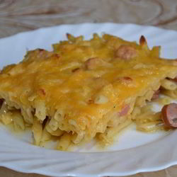 Рецепт Макарон с сосиской в духовке