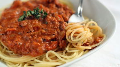 Рецепт Пасты под соусом Болоньезе