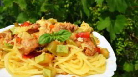 Рецепт пасты с курицей и соусом песто