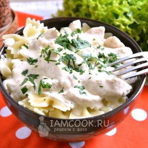 Рецепт Пасты с курицей в сливочном соусе