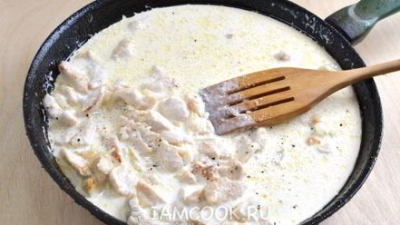 Рецепт пасты с курицей в сливочном соусе