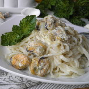 Рецепт Пасты с мидиями в сливочном соусе