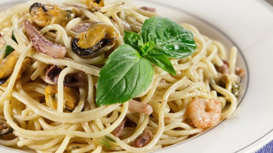 Рецепт пасты с морепродуктами в сливочном соусе