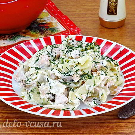 Рецепт Пасты с рыбой в сливочном соусе