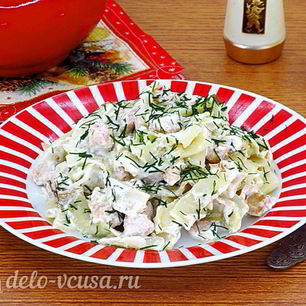 Рецепт Пасты с рыбой в сливочном соусе