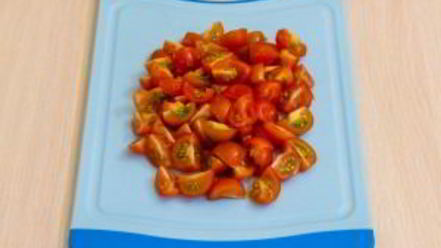 Рецепт пасты с семгой, черри и моцареллой