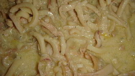 Рецепт сливочной пасты с кальмарами