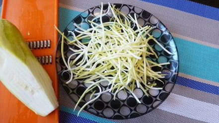 Рецепт спагетти из кабачка под соусом из авокадо