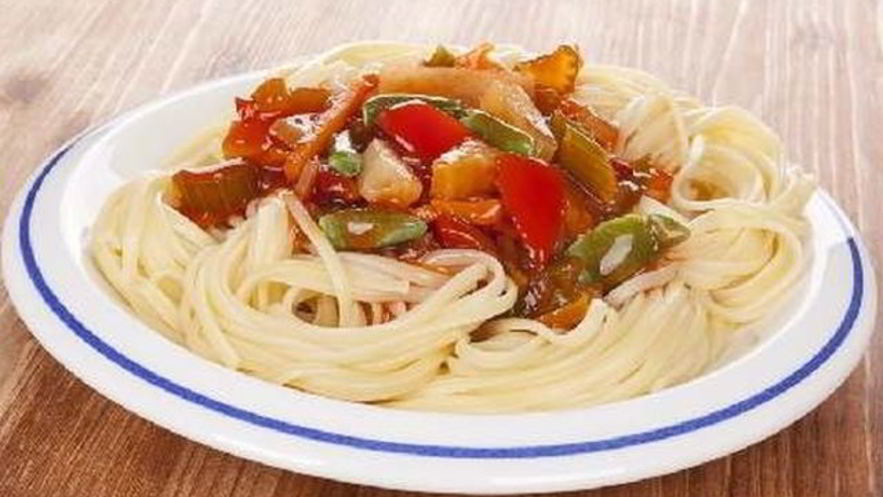 Рецепт спагетти с ананасами