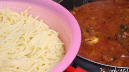 Рецепт спагетти с ароматным мясным соусом