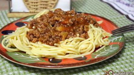 Рецепт спагетти с ароматным мясным соусом