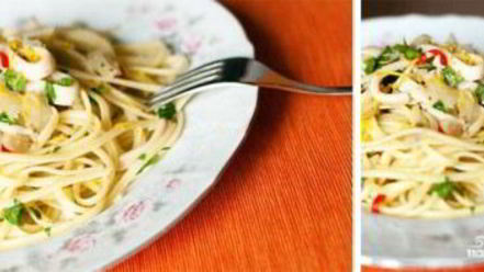 Рецепт спагетти с кальмарами