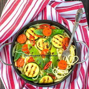 Рецепт Спагетти с овощами-гриль