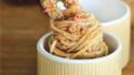 Рецепт тимбаллиней из спагетти с баклажанами и кедровыми орехами