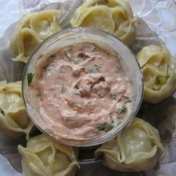 Рецепт Мантов с картошкой и салом