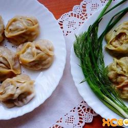 Рецепт Мантов с мясом и с тыквой