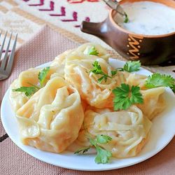 Рецепт Мантов с тыквой без мяса