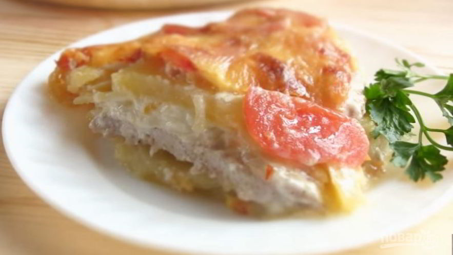 Рецепт картофеля с мясом по-французски