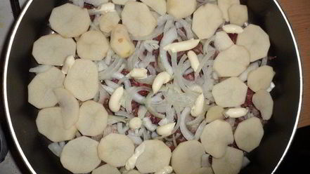 Рецепт картошки с мясом по-французски