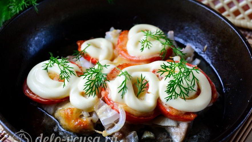 Рецепт мяса по-французски из свинины с помидорами