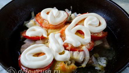 Рецепт мяса по-французски из свинины с помидорами