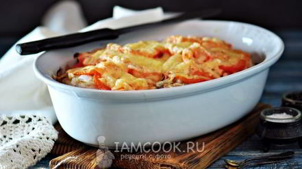 Рецепт мяса по-французски с грибами и помидорами