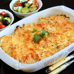 Рецепт Мяса по-французски с курицей и картошкой