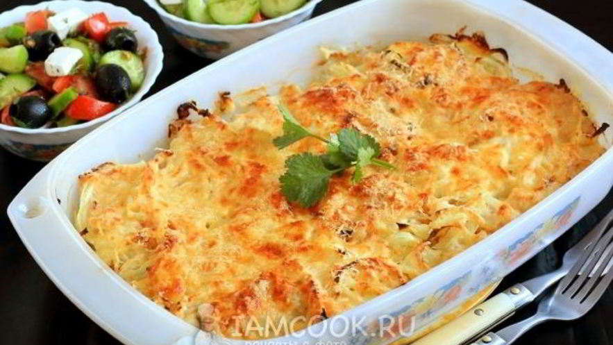 Рецепт мяса по-французски с курицей и картошкой