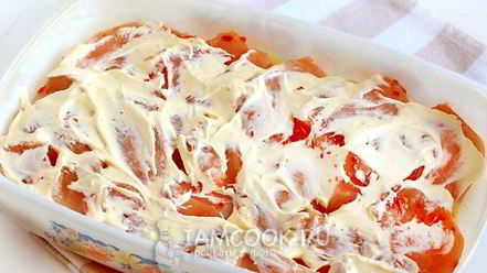 Рецепт мяса по-французски с курицей и картошкой