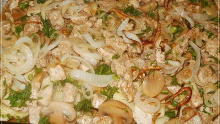 Рецепт мяса по-французски с шампиньонами