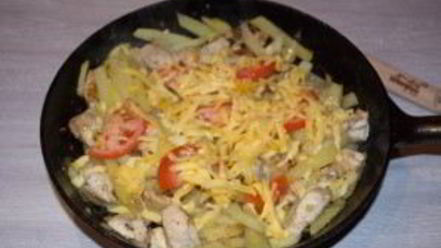 Рецепт мяса по-французски в сковороде