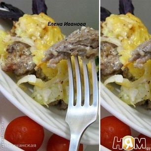 Рецепт Мяса с картофелем по-французски