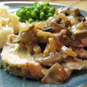 Рецепт Свиной вырезки с грибным соусом по-французски