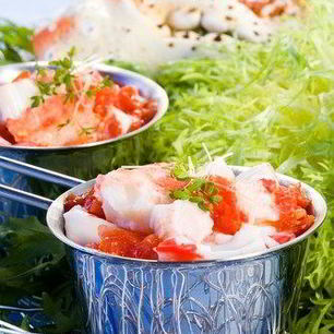 Рецепт Ароматного мяса краба с карри в горшочках