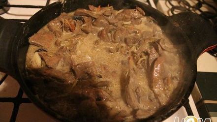 Рецепт бефстроганова с овощами и квашеной капустой