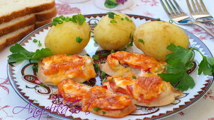 Рецепт филе индейки запеченное с помидорами