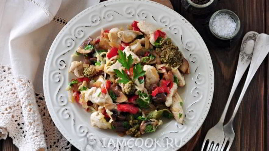 Рецепт филе куриного с брокколи и болгарским перцем